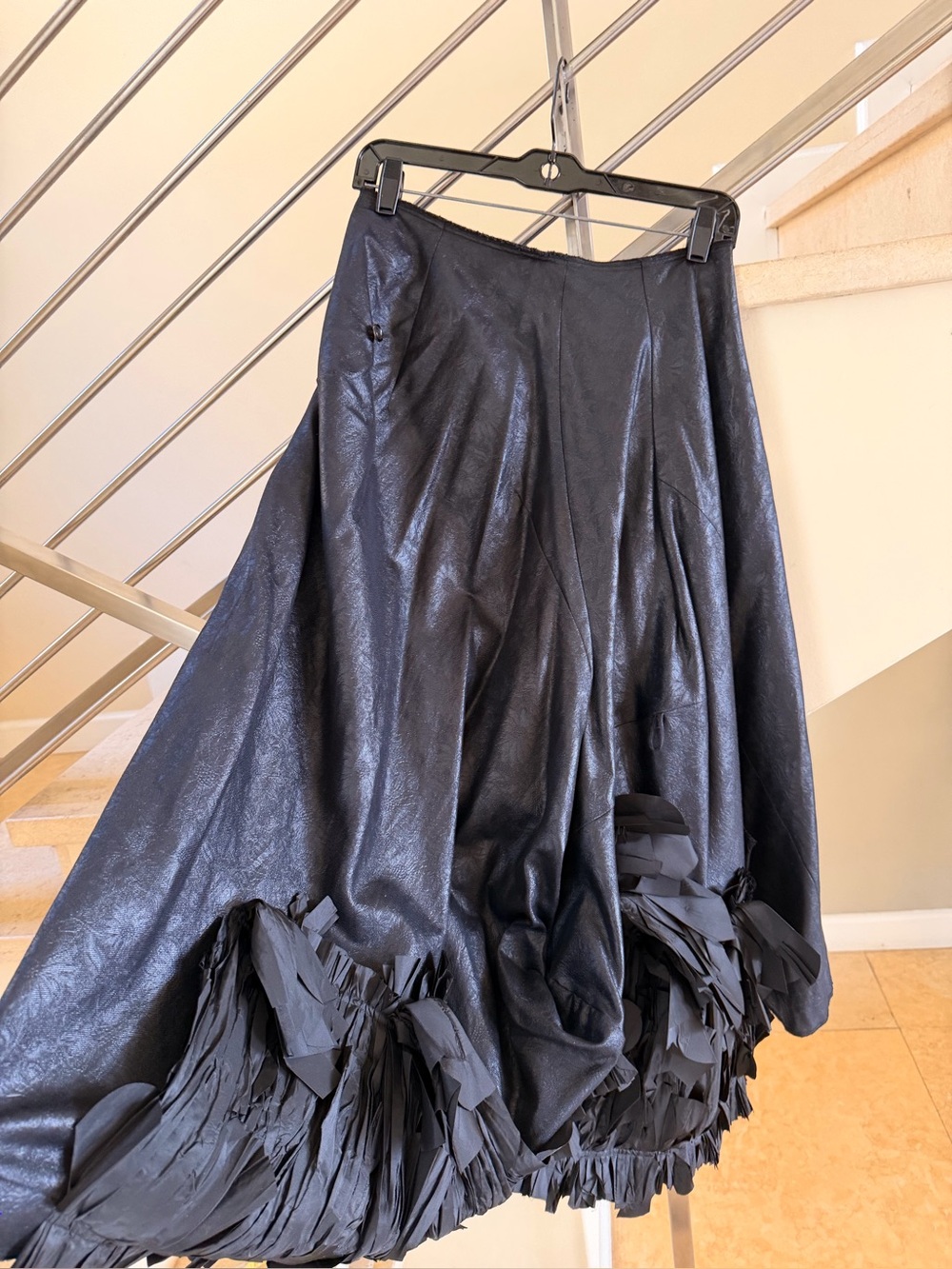 Vintage COMME des Garcons Rare Midi Skirt with Fringe Trim - Picture 3 of 15